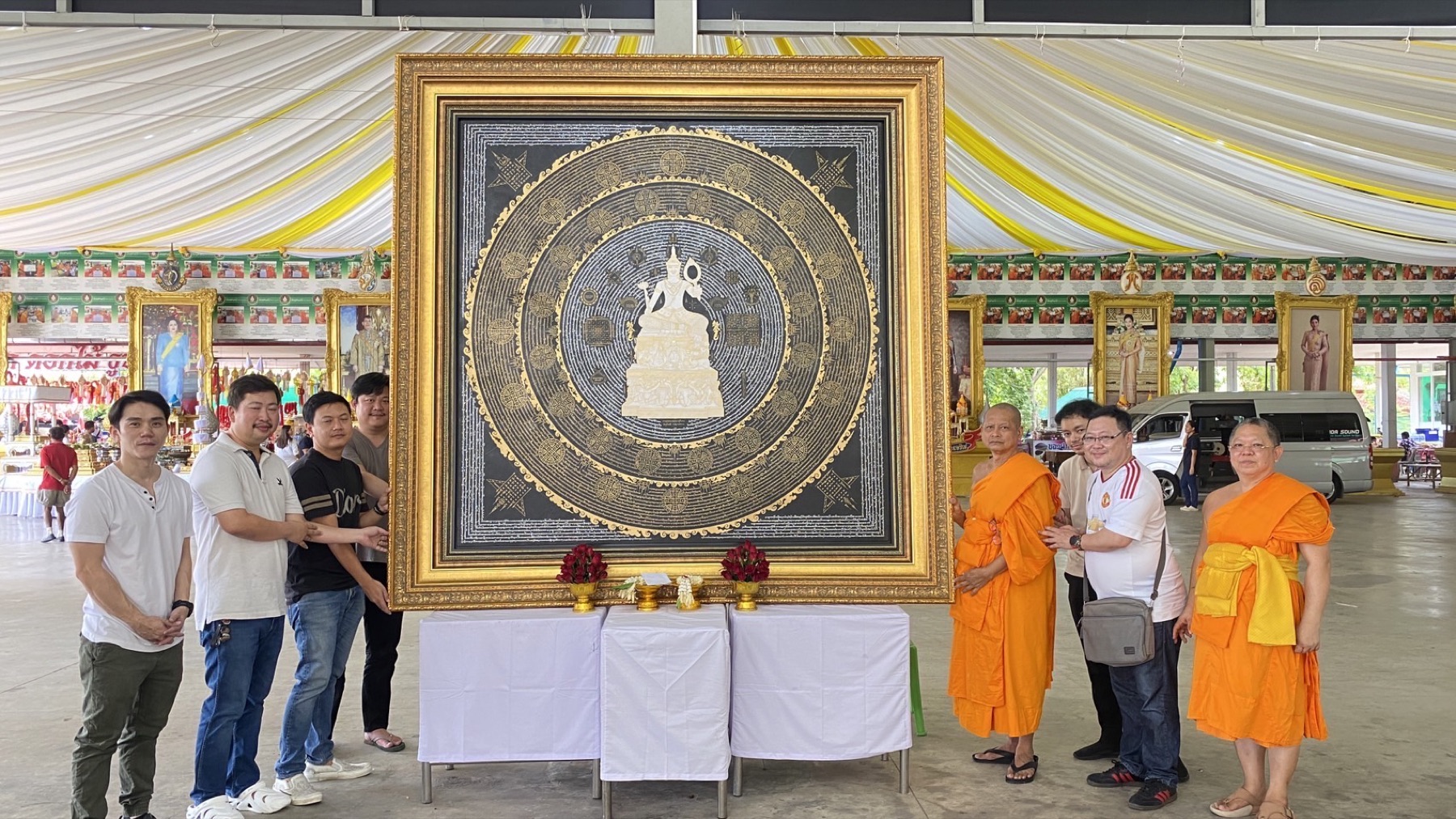 ส่งมอบยันต์วัดขนาดใหญ่ ยันต์ธงศิลป์
